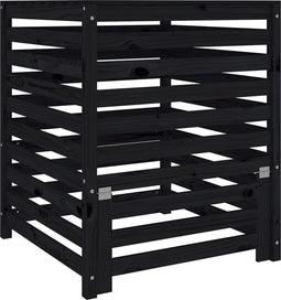 vidaXL - Compostbak - 82,5x82,5x99,5 - cm - massief - grenenhout - zwart