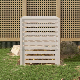 vidaXL - Compostbak - 82,5x82,5x99,5 - cm - massief - grenenhout - wit