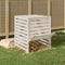 vidaXL - Compostbak - 82,5x82,5x99,5 - cm - massief - grenenhout - wit