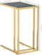 vidaXL - Computer - bijzettafel - 50x35x65 - cm - gehard - glas - zwartmarmerkleurig
