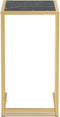 vidaXL - Computer - bijzettafel - 50x35x65 - cm - gehard - glas - zwartmarmerkleurig