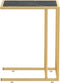 vidaXL - Computer - bijzettafel - 50x35x65 - cm - gehard - glas - zwartmarmerkleurig