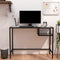 vidaXL - Computerbureau - 100x36x74 - cm - gehard - glas - zwartmarmerkleurig