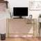 vidaXL - Computerbureau - 100x36x74 - cm - gehard - glas - zwartmarmerkleurig