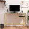 vidaXL - Computerbureau - 100x36x74 - cm - gehard - glas - transparant