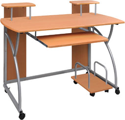 vidaXL - Computerbureau - 110x52x88,5 - cm - bewerkt - hout - bruin