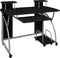vidaXL - Computerbureau - 110x52x88,5 - cm - bewerkt - hout - zwart
