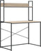 vidaXL - Computerbureau - 110x60x138 - cm - bewerkt - hout - zwart - en - eikenkleurig