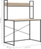 vidaXL - Computerbureau - 110x60x138 - cm - bewerkt - hout - zwart - en - eikenkleurig