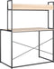 vidaXL - Computerbureau - 110x60x138 - cm - bewerkt - hout - zwart - en - eikenkleurig