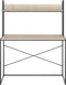 vidaXL - Computerbureau - 110x60x138 - cm - bewerkt - hout - zwart - en - eikenkleurig