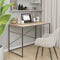 vidaXL - Computerbureau - 110x60x70 - cm - bewerkt - hout - zwart - en - eikenkleurig