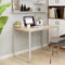 vidaXL - Computerbureau - 110x60x73 - cm - spaanplaat - wit - en - eikenkleurig