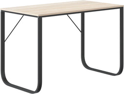 vidaXL - Computerbureau - 110x60x73 - cm - spaanplaat - zwart - en - eikenkleurig