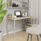 vidaXL - Computerbureau - 110x72x70 - cm - bewerkt - hout - wit - en - eikenkleurig