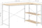 vidaXL - Computerbureau - 110x72x70 - cm - bewerkt - hout - wit - en - eikenkleurig