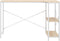 vidaXL - Computerbureau - 110x72x70 - cm - bewerkt - hout - wit - en - eikenkleurig