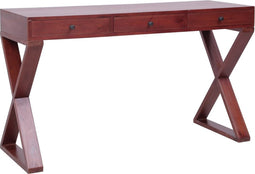 vidaXL - Computerbureau - 115x47x77 - cm - massief - mahoniehout - bruin