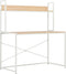 vidaXL - Computerbureau - 120x60x138 - cm - wit - en - eikenkleurig