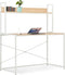vidaXL - Computerbureau - 120x60x138 - cm - wit - en - eikenkleurig