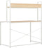 vidaXL - Computerbureau - 120x60x138 - cm - wit - en - eikenkleurig