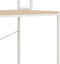 vidaXL - Computerbureau - 120x60x138 - cm - wit - en - eikenkleurig