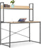 vidaXL - Computerbureau - 120x60x138 - cm - zwart - en - eikenkleurig