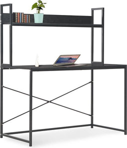 vidaXL - Computerbureau - 120x60x138 - cm - zwart