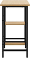 vidaXL - Computerbureau - 80x40x72 - cm - MDF - metaal - zwart - lichteikenkleurig