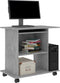 vidaXL - Computerbureau - 80x50x75 - cm - bewerkt - hout - betongrijs