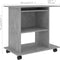 vidaXL - Computerbureau - 80x50x75 - cm - bewerkt - hout - betongrijs