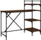 vidaXL - Computerbureau - met - schappen - 120x47x109 - cm - bruin - eikenkleur