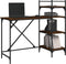 vidaXL - Computerbureau - met - schappen - 120x47x109 - cm - bruin - eikenkleur