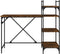 vidaXL - Computerbureau - met - schappen - 120x47x109 - cm - gerookt - eikenkleurig