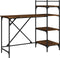 vidaXL - Computerbureau - met - schappen - 120x47x109 - cm - gerookt - eikenkleurig