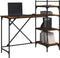 vidaXL - Computerbureau - met - schappen - 120x47x109 - cm - gerookt - eikenkleurig