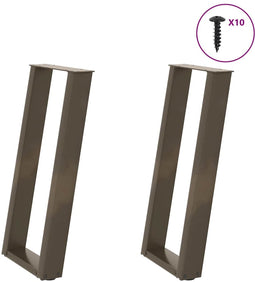 vidaXL - Console - tafelpoten - 2st - U-vormig - 28x(72-73)cm - staal - naturel