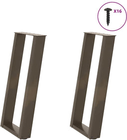vidaXL - Console - tafelpoten - 2st - U-vormig - 38x(72-73)cm - staal - naturel