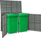 vidaXL - Containerberging - dubbel - 148x77x111 - cm - poly - rattan - antraciet
