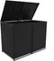 vidaXL - Containerberging - dubbel - 148x80x111 - cm - poly - rattan - zwart