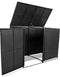 vidaXL - Containerberging - dubbel - 148x80x111 - cm - poly - rattan - zwart