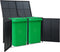 vidaXL - Containerberging - dubbel - 148x80x111 - cm - poly - rattan - zwart