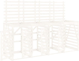 vidaXL - Containerberging - viervoudig - massief - grenenhout - wit