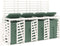 vidaXL - Containerberging - viervoudig - massief - grenenhout - wit