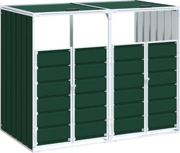vidaXL - Containerberging - voor - 2 - containers - 144x81x113 - cm - staal - groen