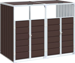 vidaXL - Containerberging - voor - 2 - containers - 144x81x113 - cm - staal - bruin