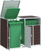 vidaXL - Containerberging - voor - 2 - containers - 144x81x113 - cm - staal - bruin