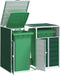 vidaXL - Containerberging - voor - 2 - containers - 144x81x113 - cm - staal - groen