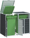 vidaXL - Containerberging - voor - 2 - containers - 144x81x113cm - staal - antraciet