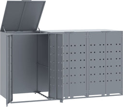 vidaXL - Containerberging - voor - 3 - containers - 207x79x117 - cm - staal - grijs